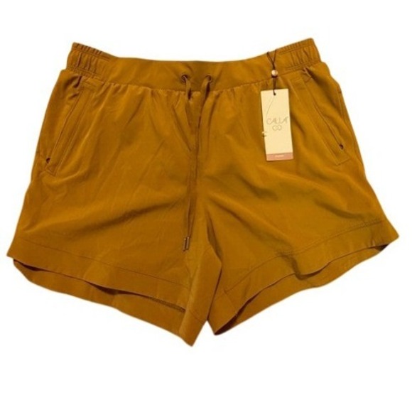 Calia Pants - CALIA Journey Collection Mid Rise Sport Short 5" Inseam Mustard Yellow Womens M